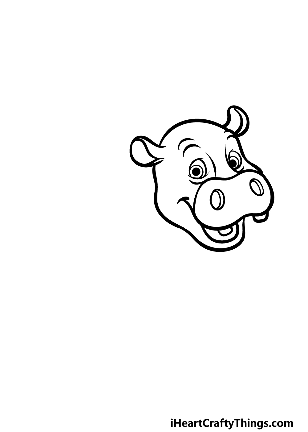 how to draw a cartoon hippo step 2