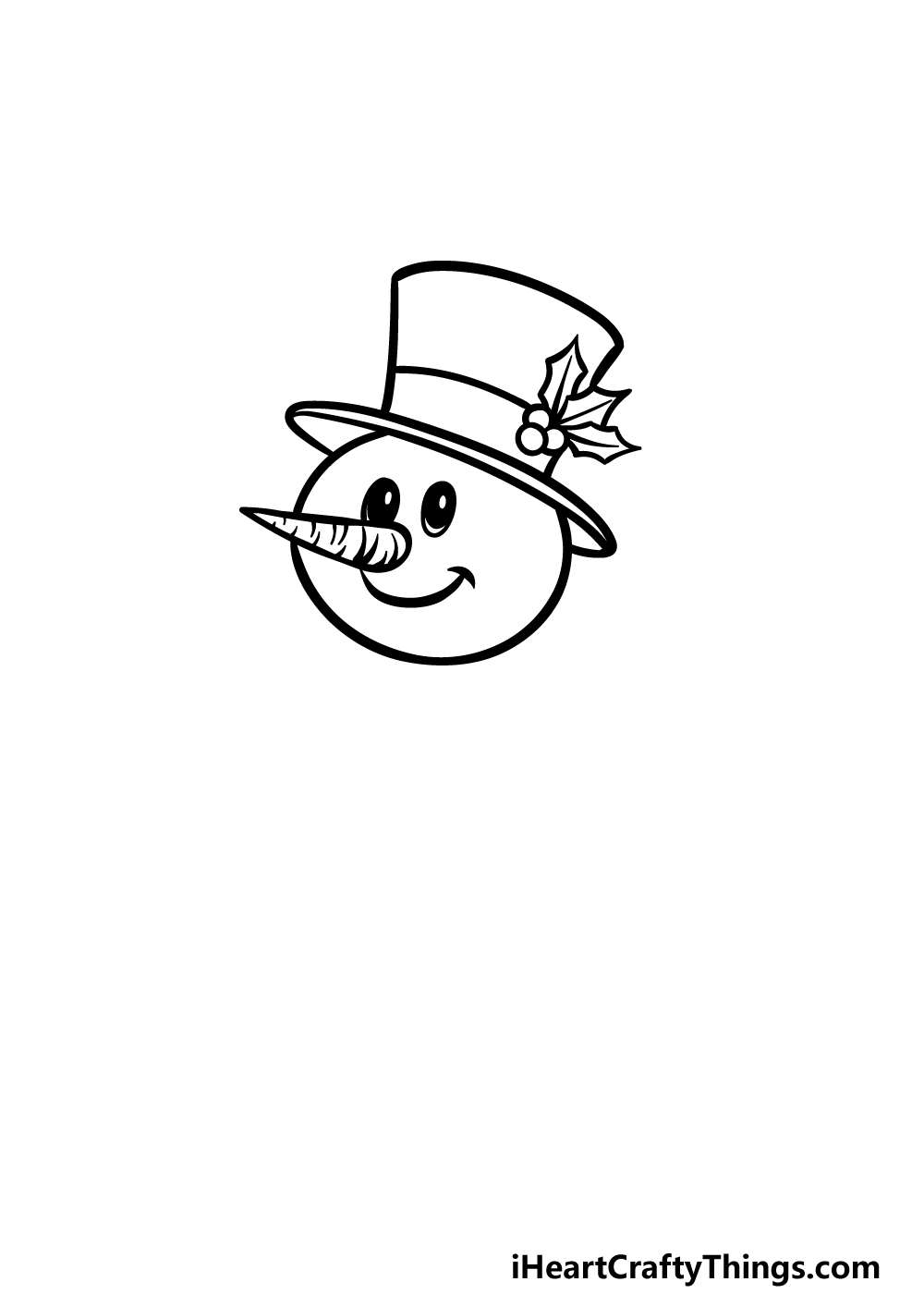 how to draw a cartoon snowman step 2