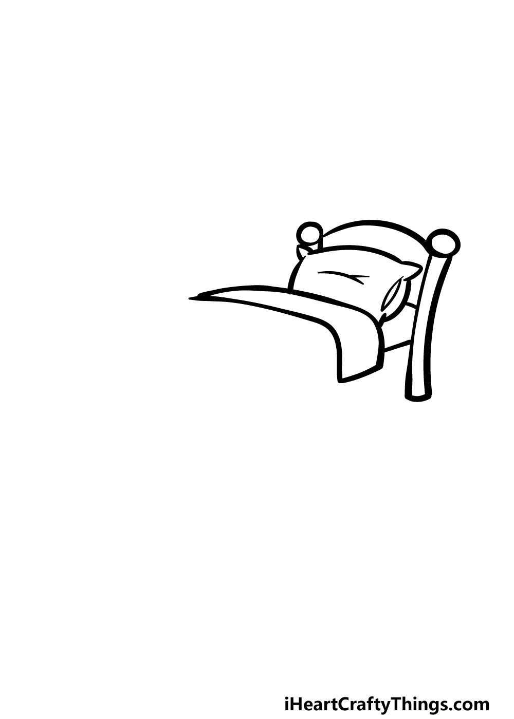 how to draw a cartoon bed step 2