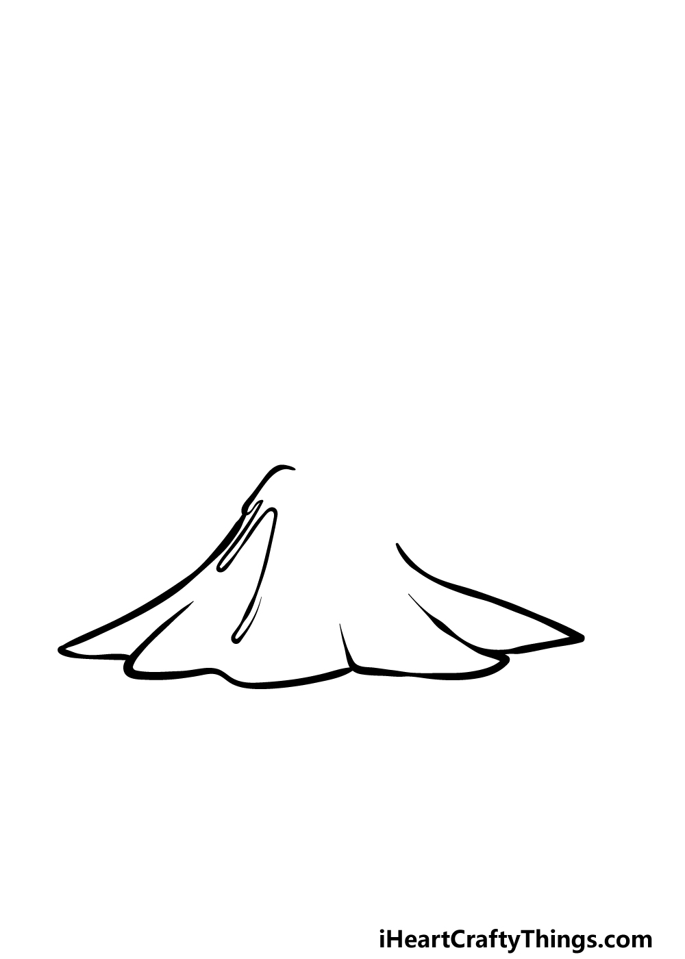 how to draw a cartoon volcano step 2