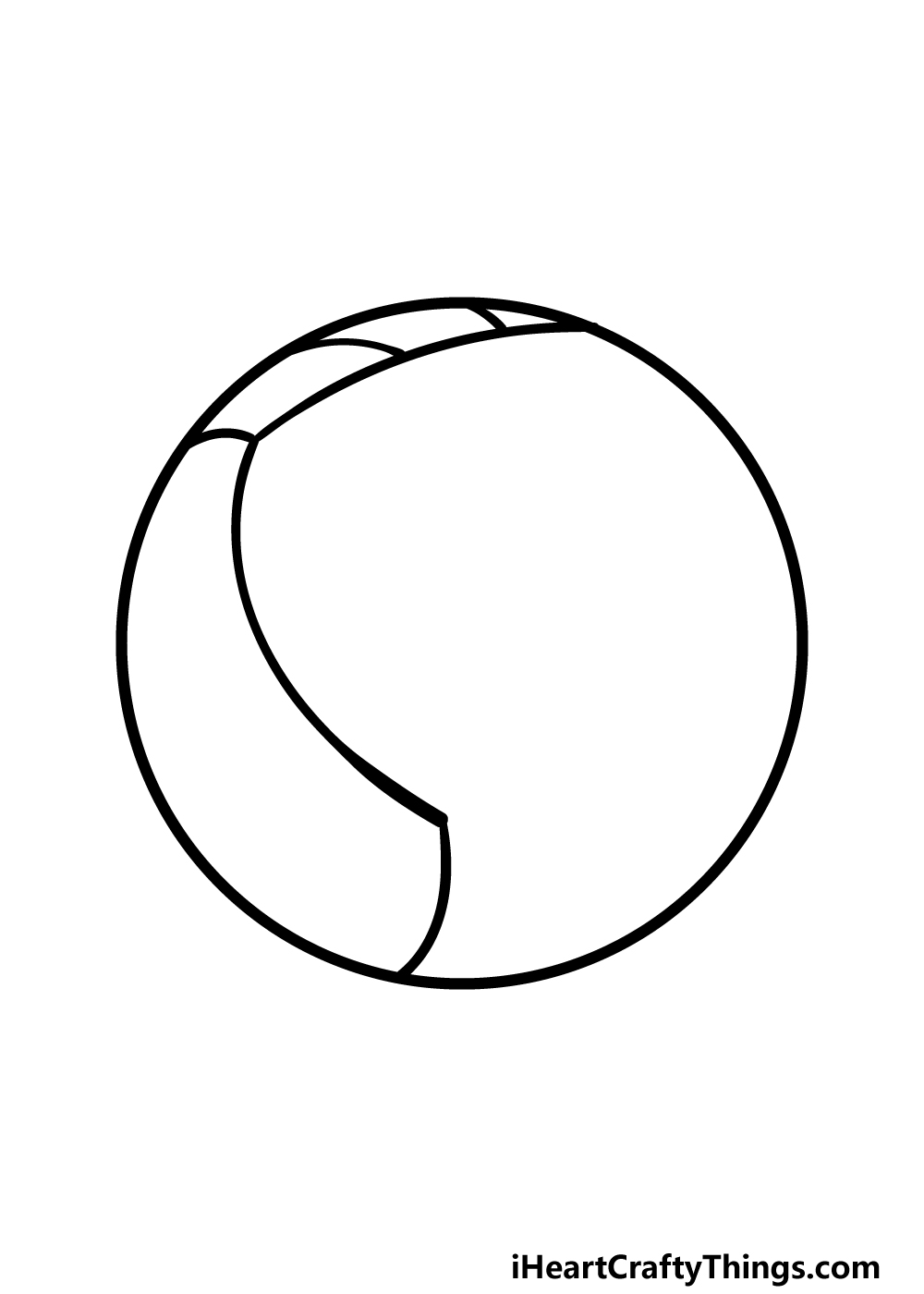 how to draw a cartoon volleyball step 2