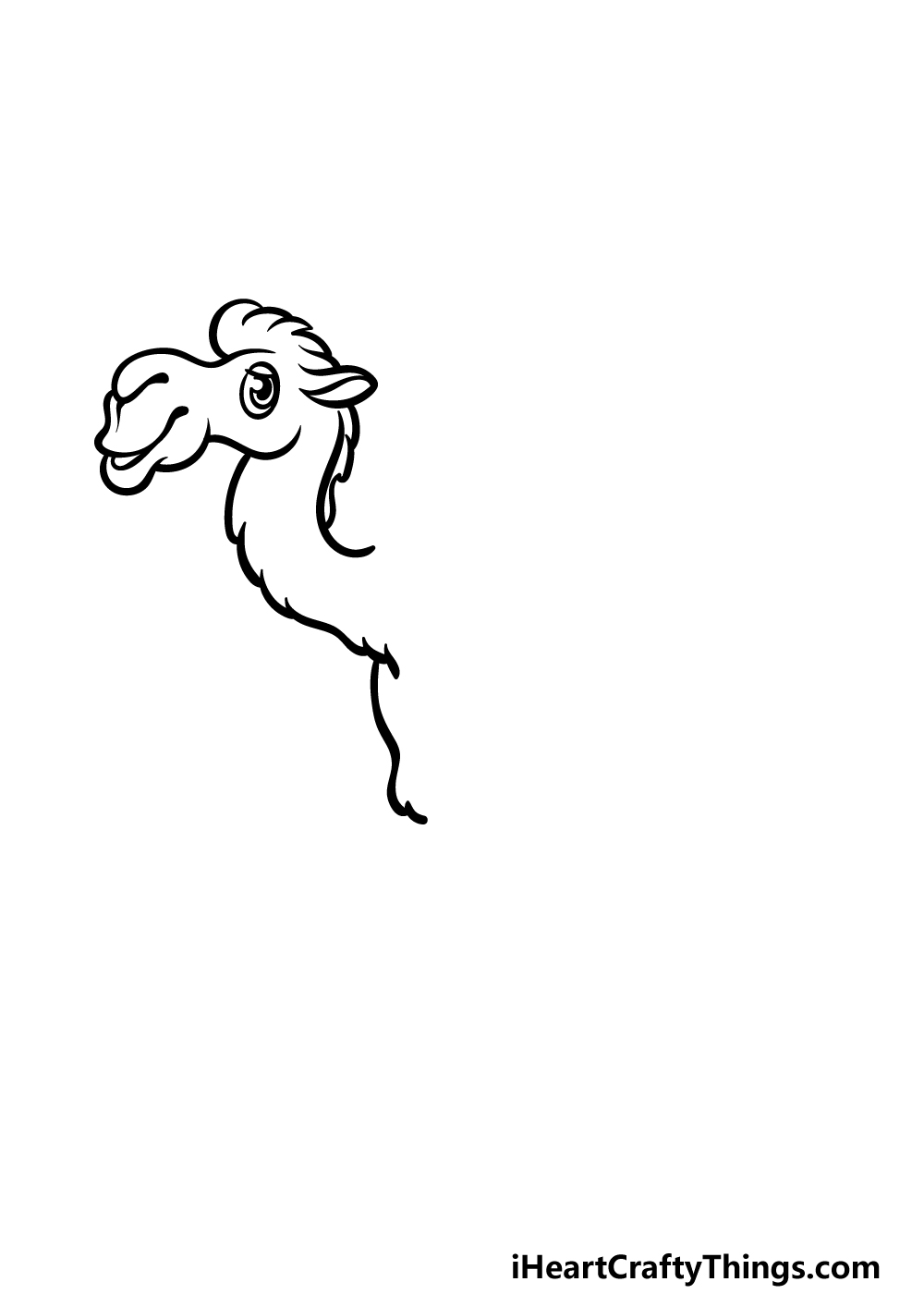 how to draw a cartoon camel step 2