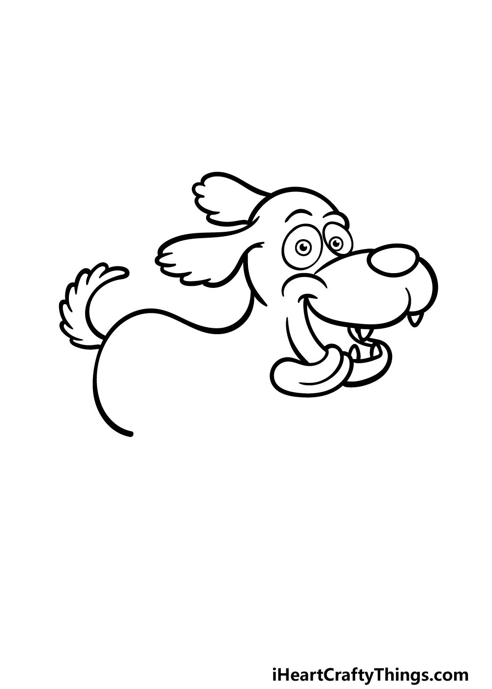 how to draw a cartoon dog step 2
