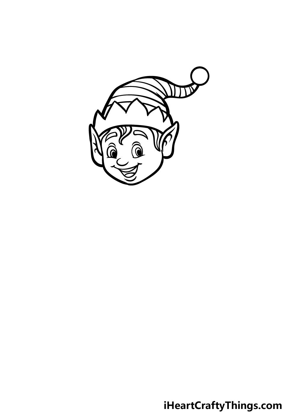 how to draw a cartoon elf step 2