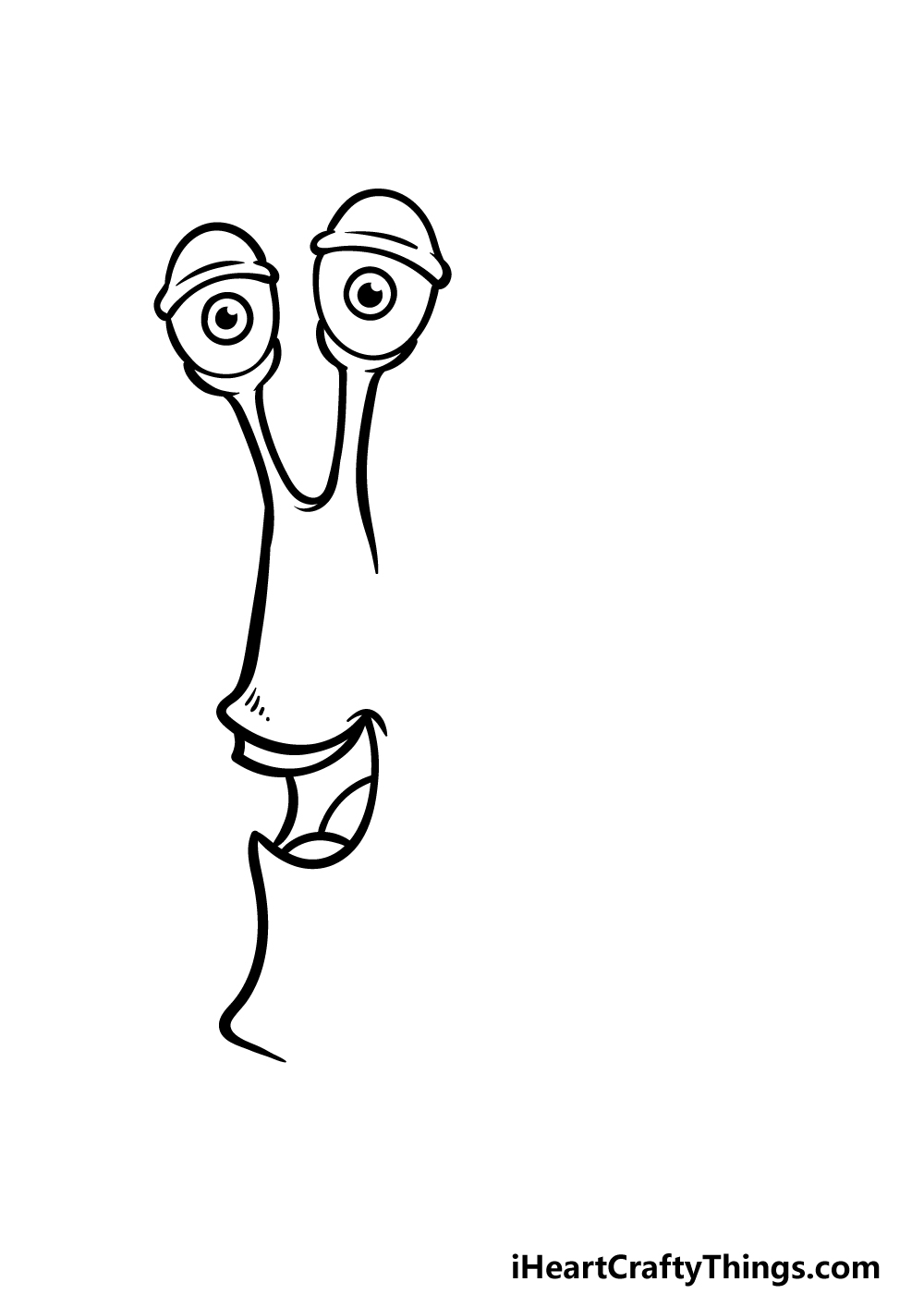 how to draw a cartoon snail step 2