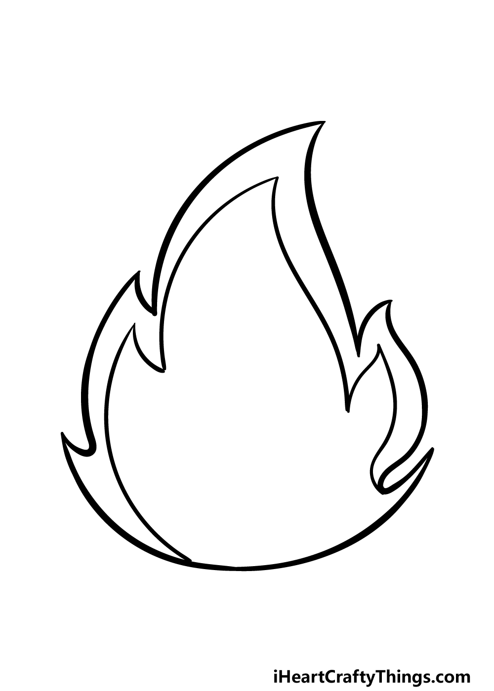how to draw a cartoon flame step 3