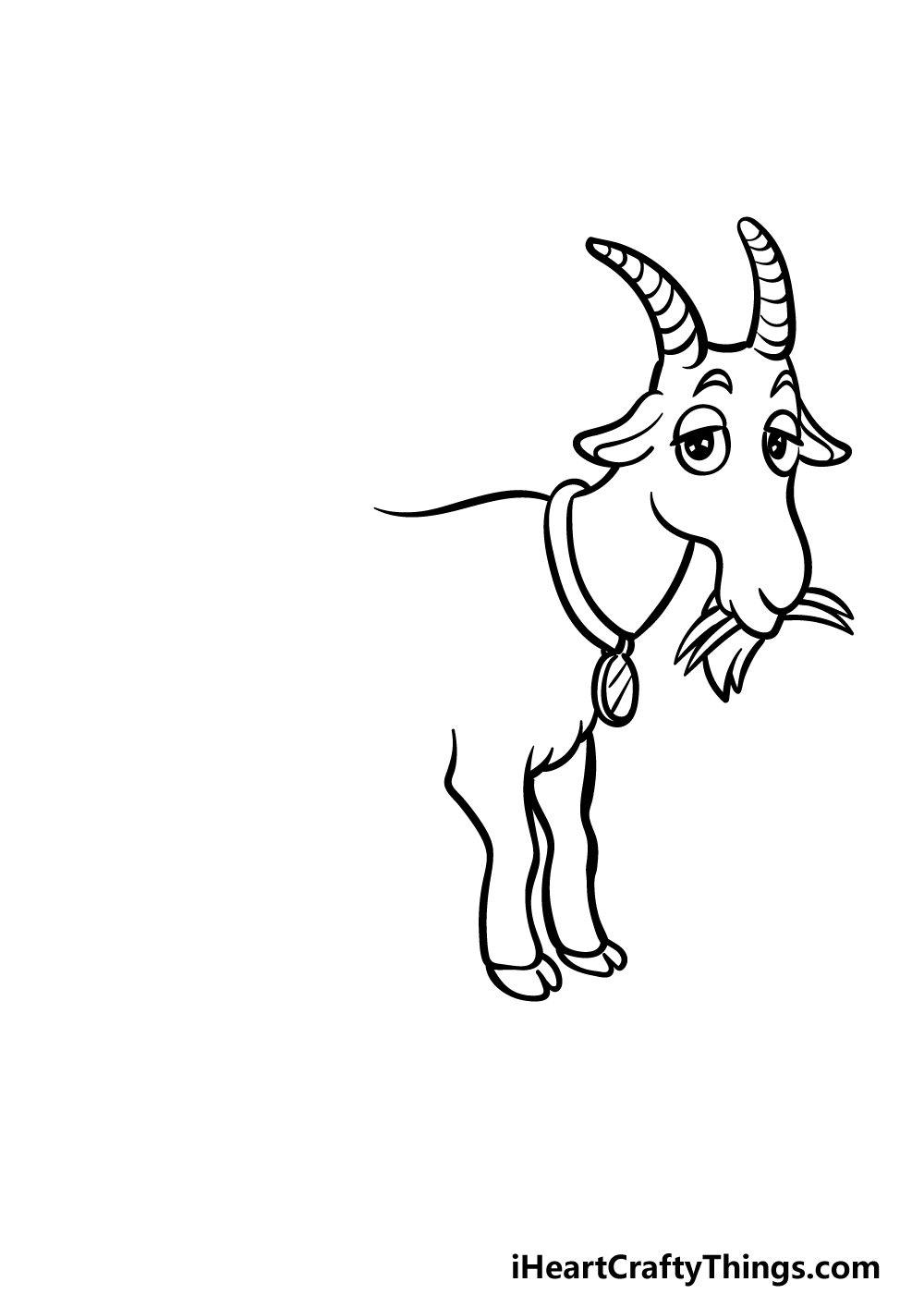 how to draw a cartoon goat step 3