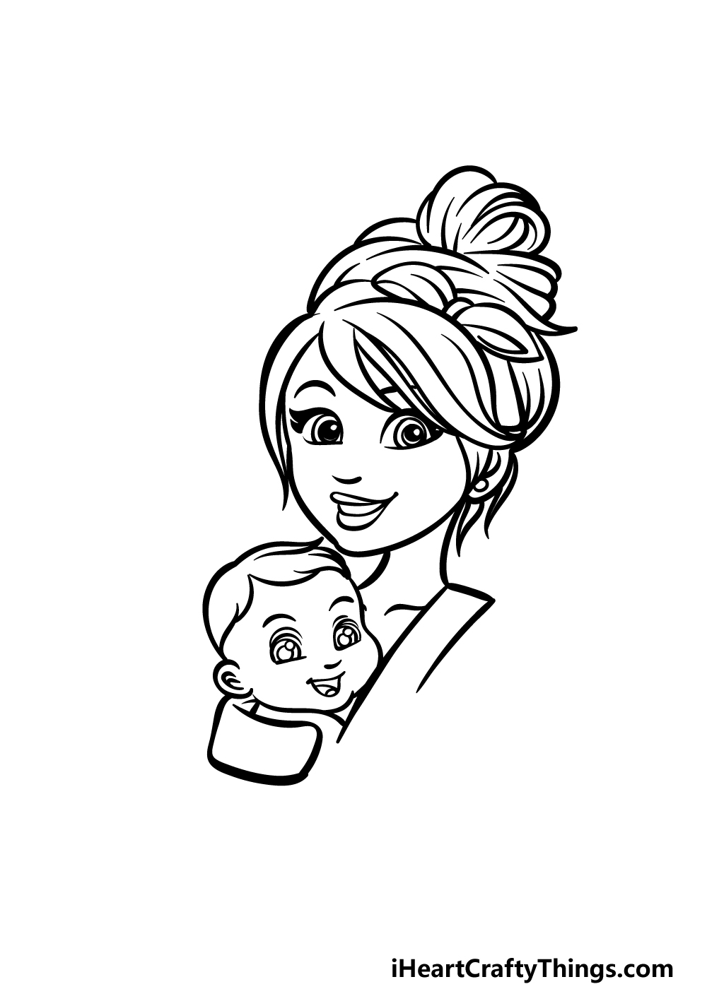 how to draw a cartoon mom step 3