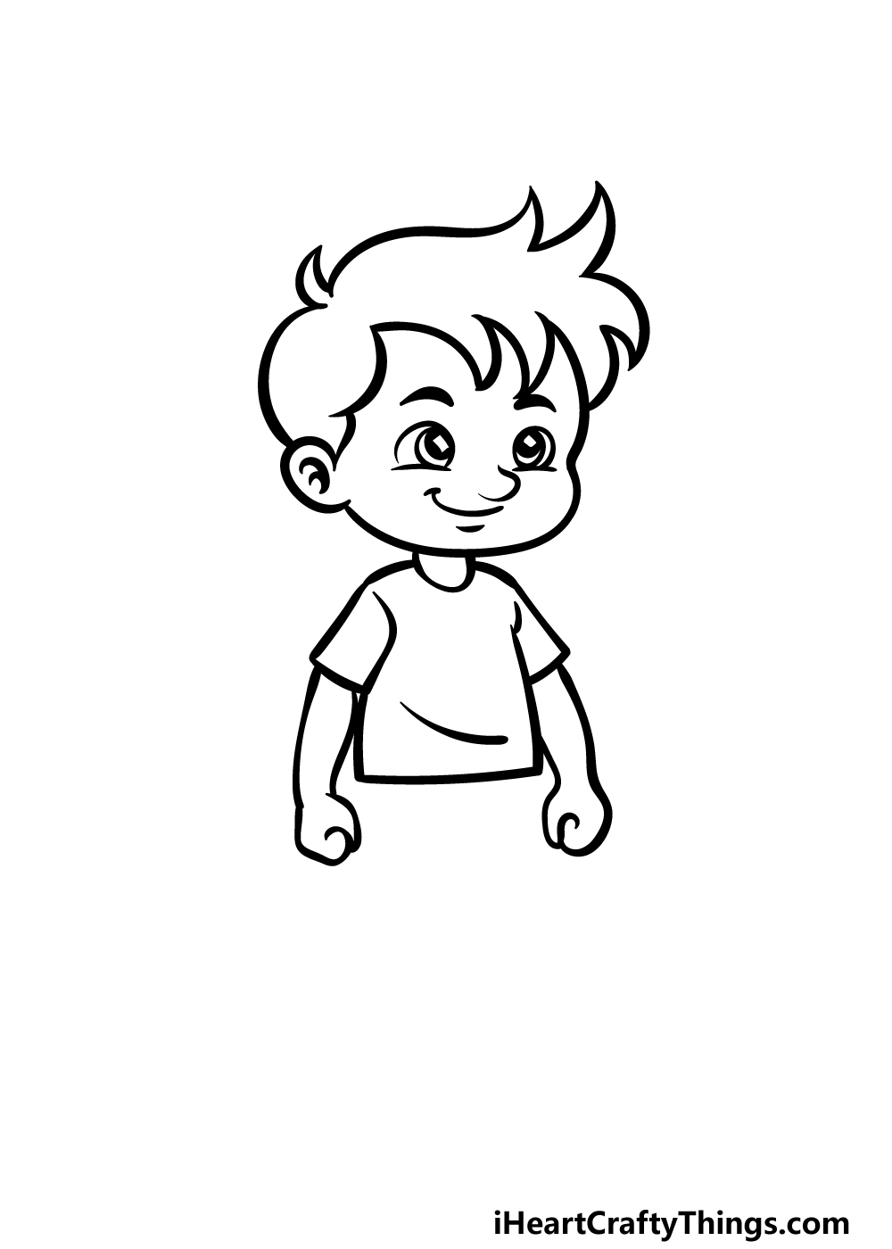 Drawing A Cartoon Boy Cartoon Boy Drawing Stock Illustrations