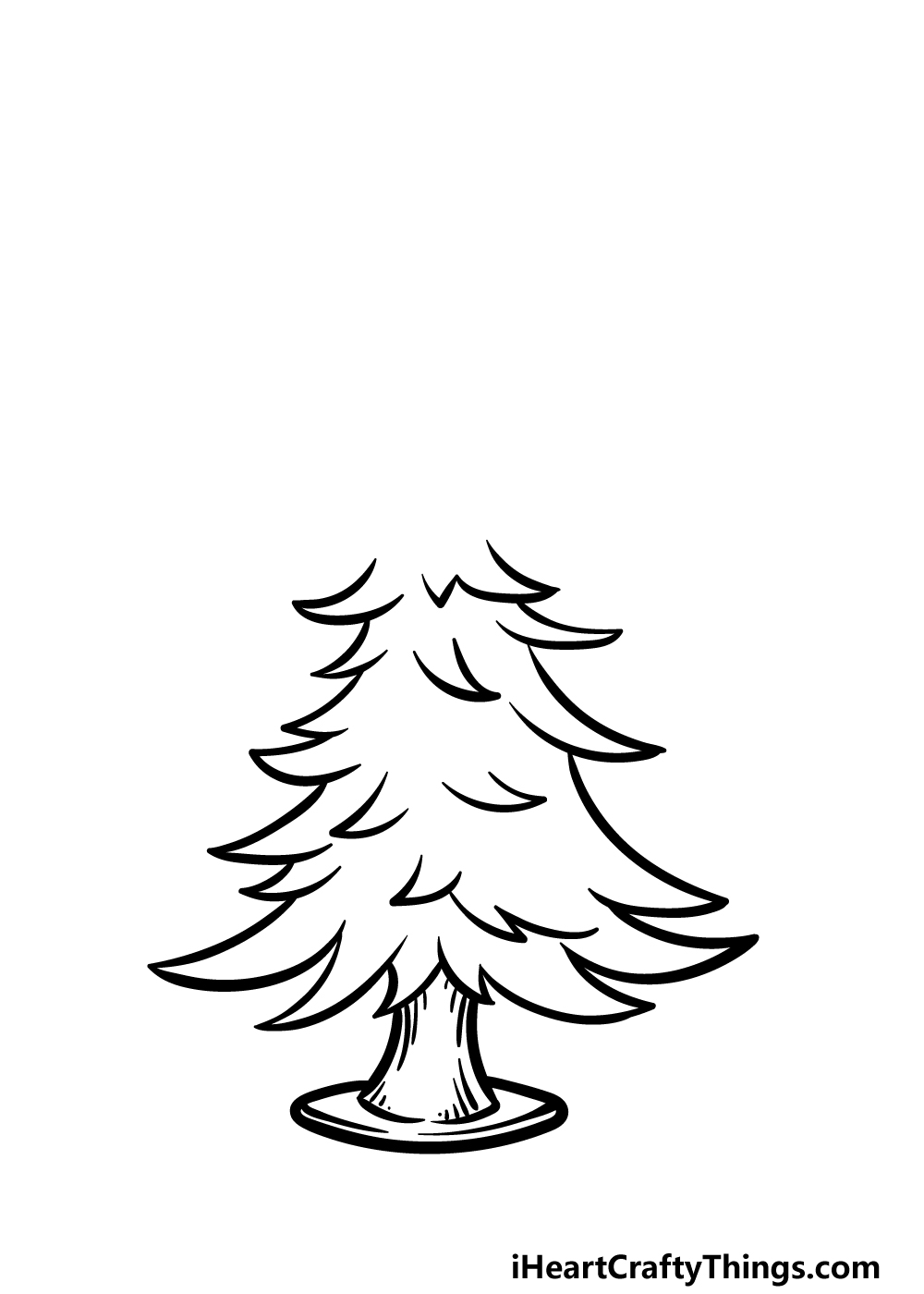 how to draw a cartoon Christmas Tree step 3