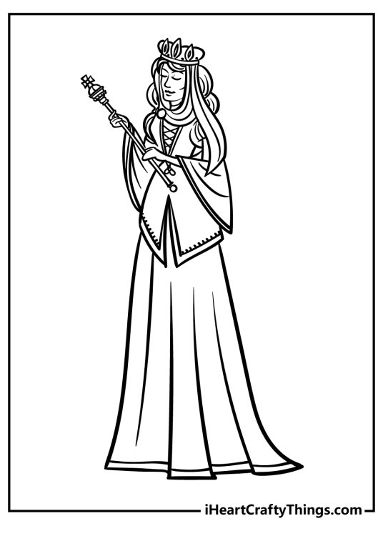 Queen Coloring Pages (100% Free Printables)