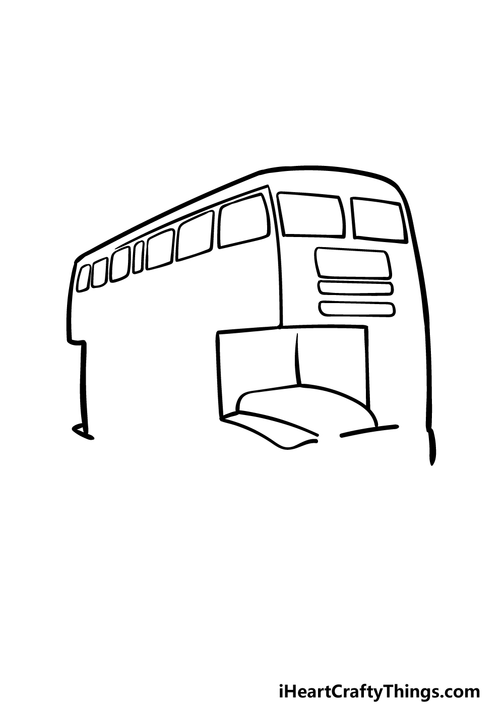 how to draw a cartoon bus step 3