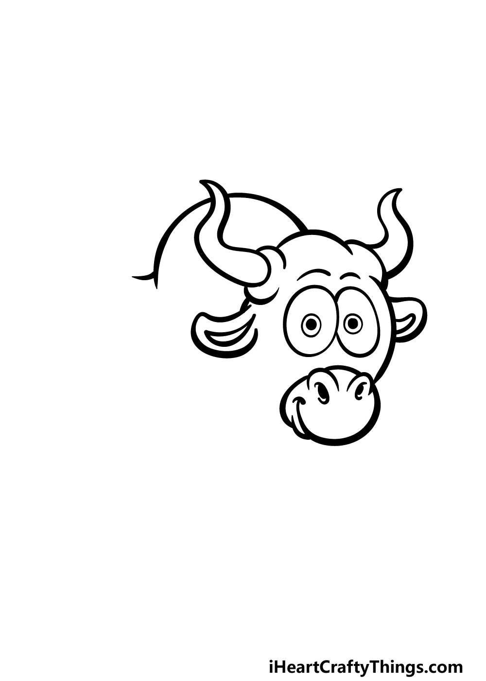 how to draw a cartoon bull step 3