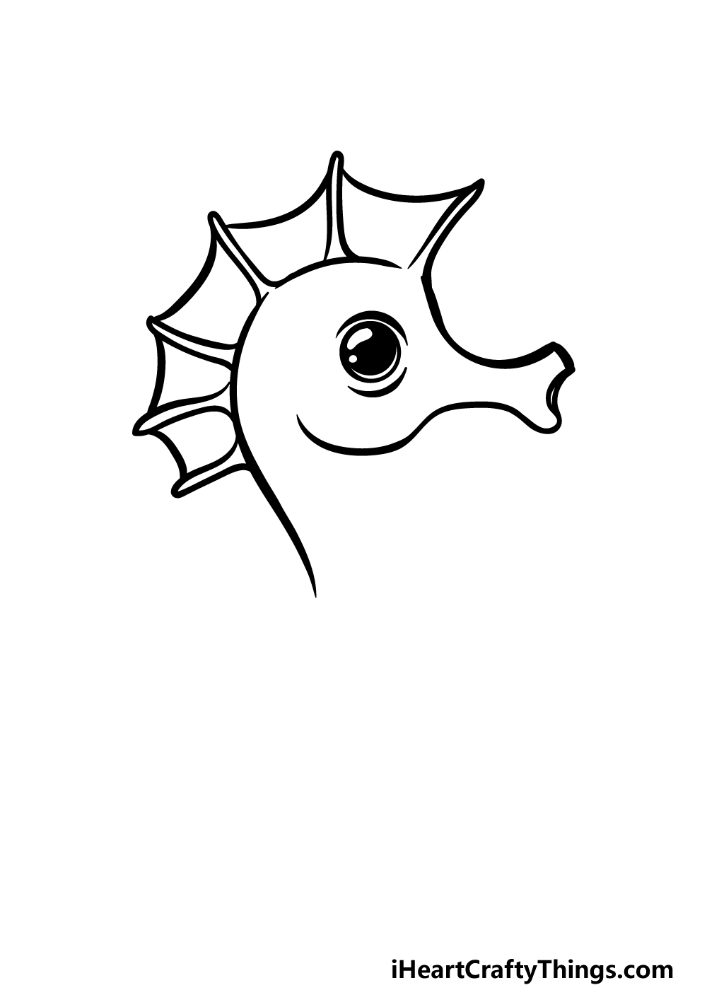 how to draw a cartoon seahorse step 3