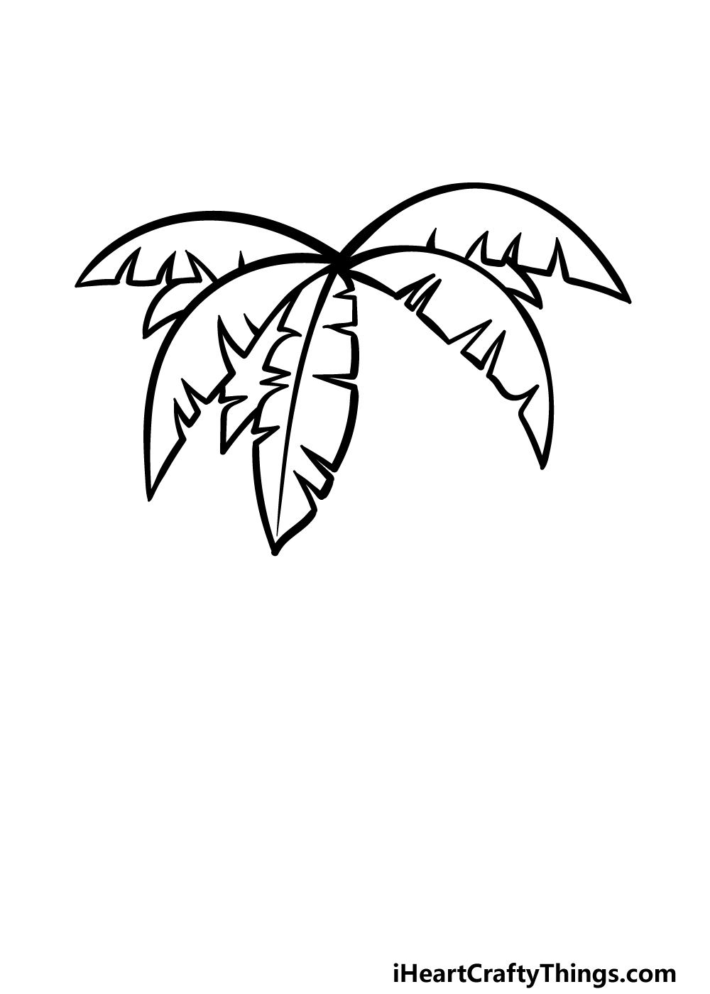 how to draw a cartoon palm tree step 3