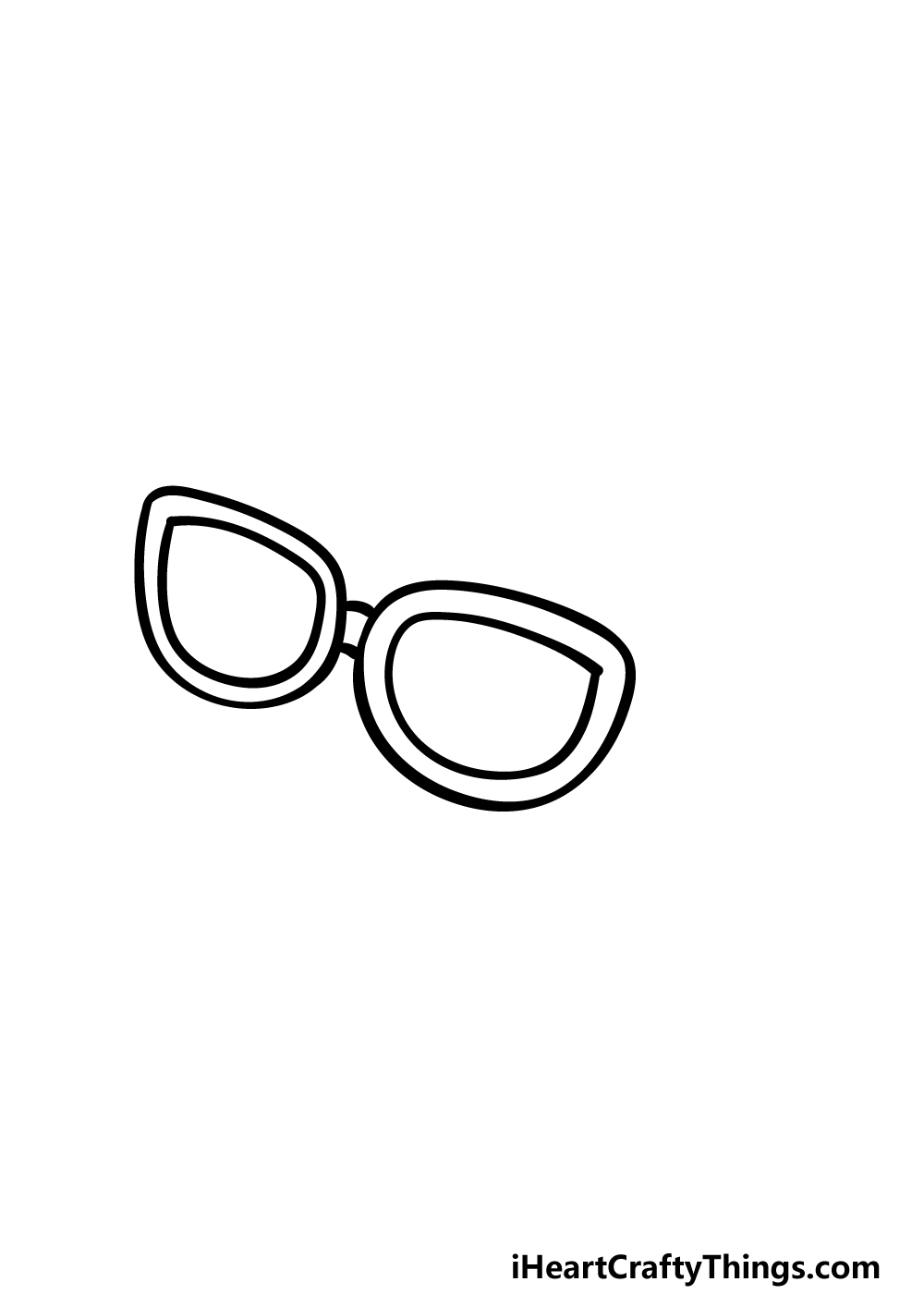 how to draw cartoon sunglasses step 3