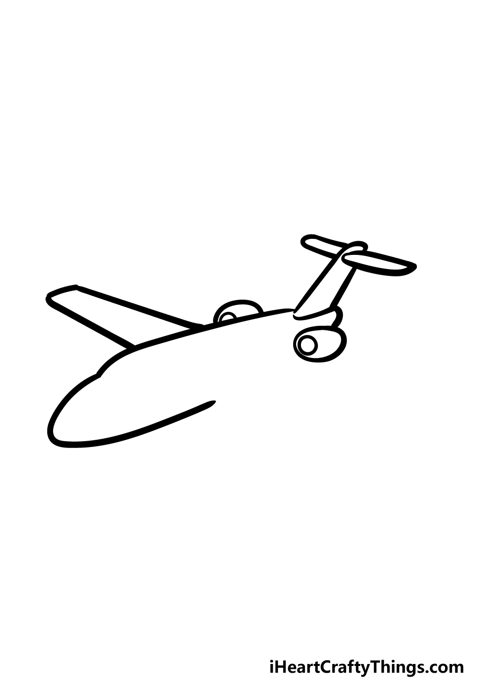 how to draw a cartoon airplane step 3