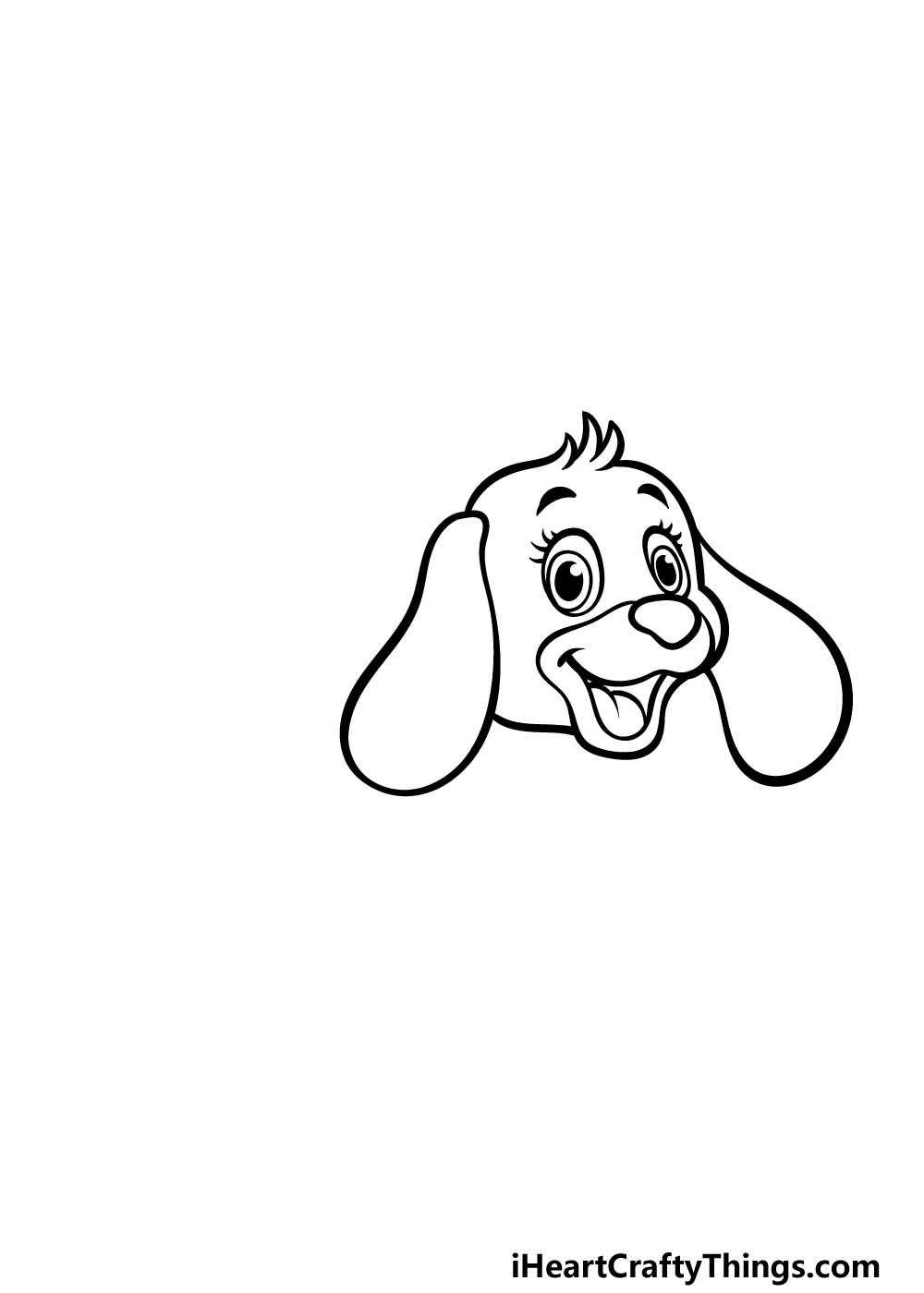 how to draw a cartoon puppy step 3