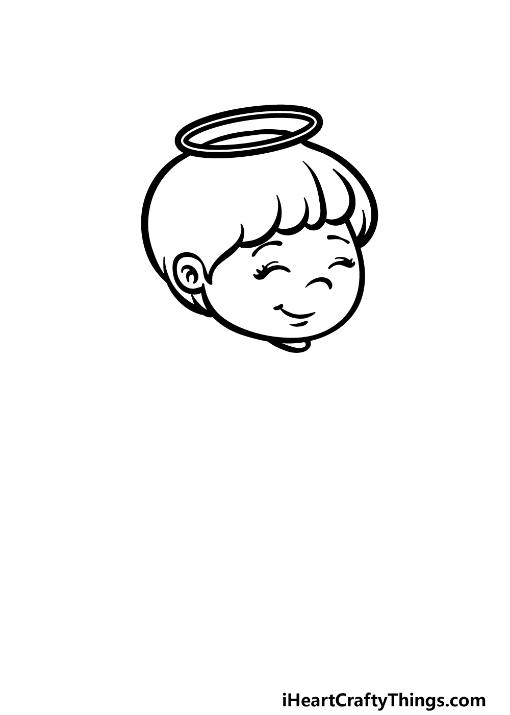how to draw a cartoon angel step 3