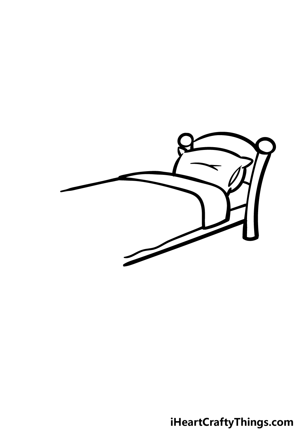 how to draw a cartoon bed step 3