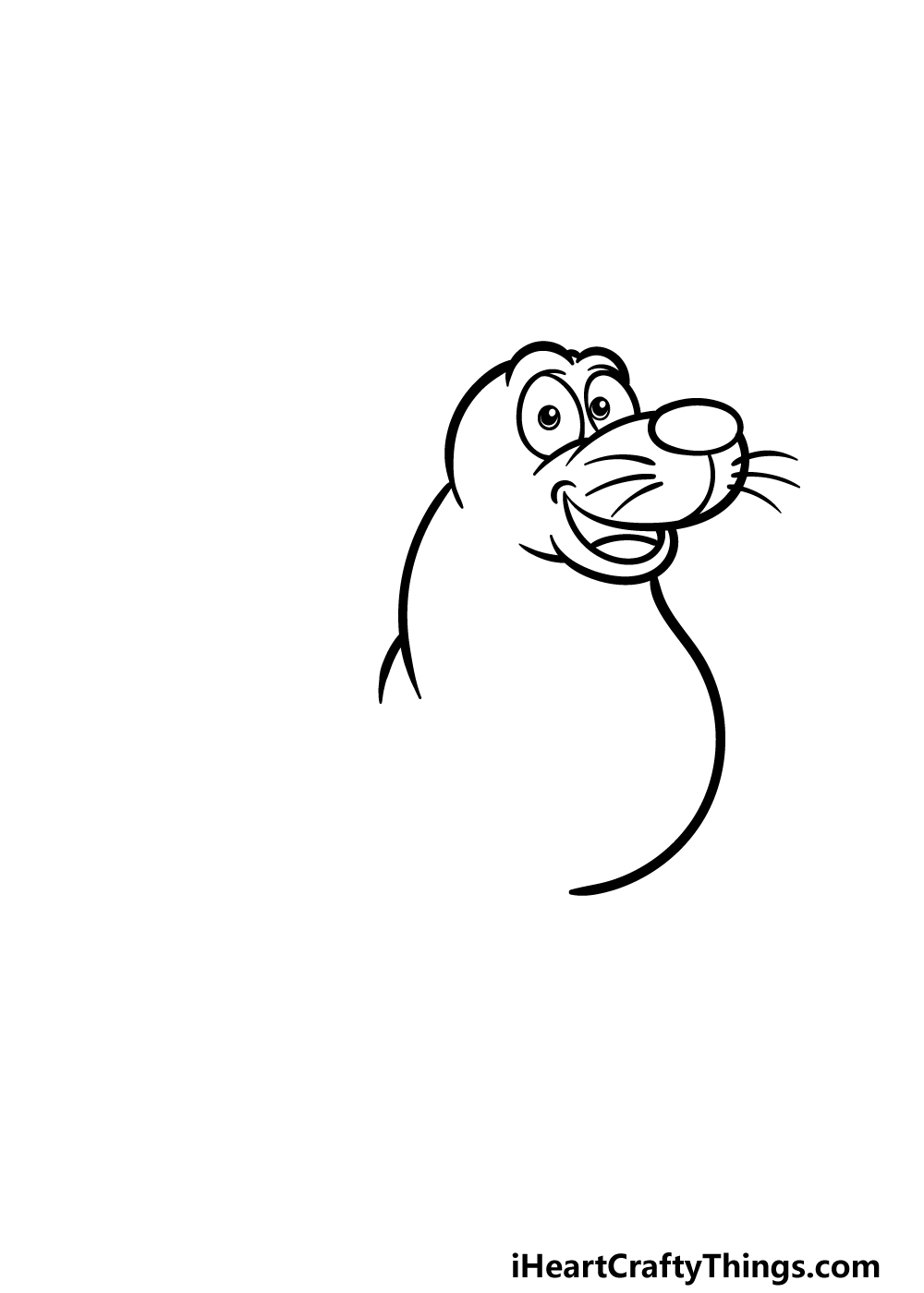 how to draw a cartoon seal step 3