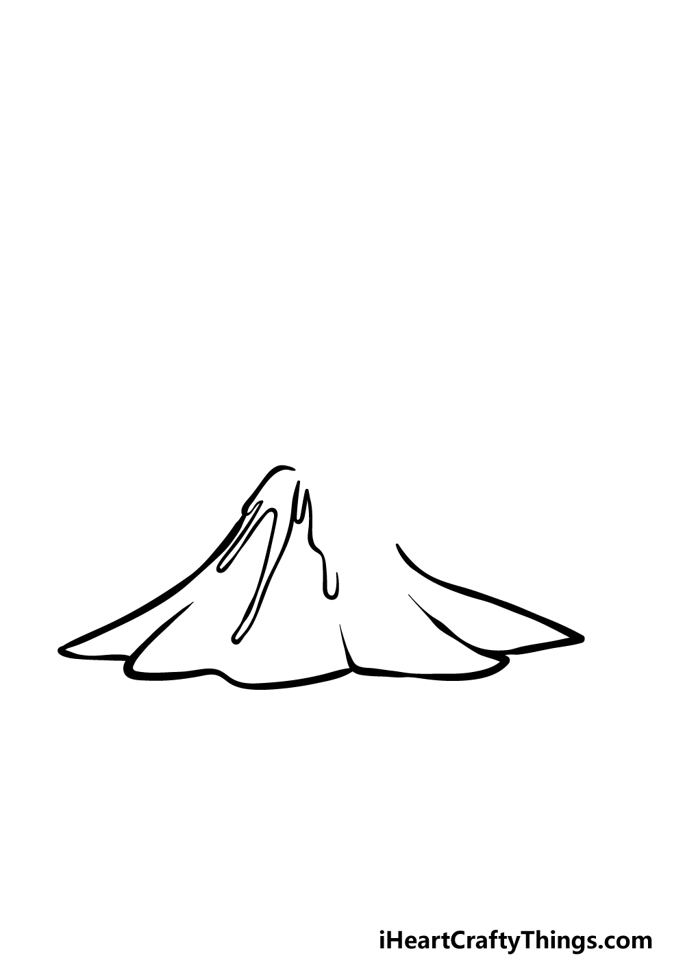 how to draw a cartoon volcano step 3