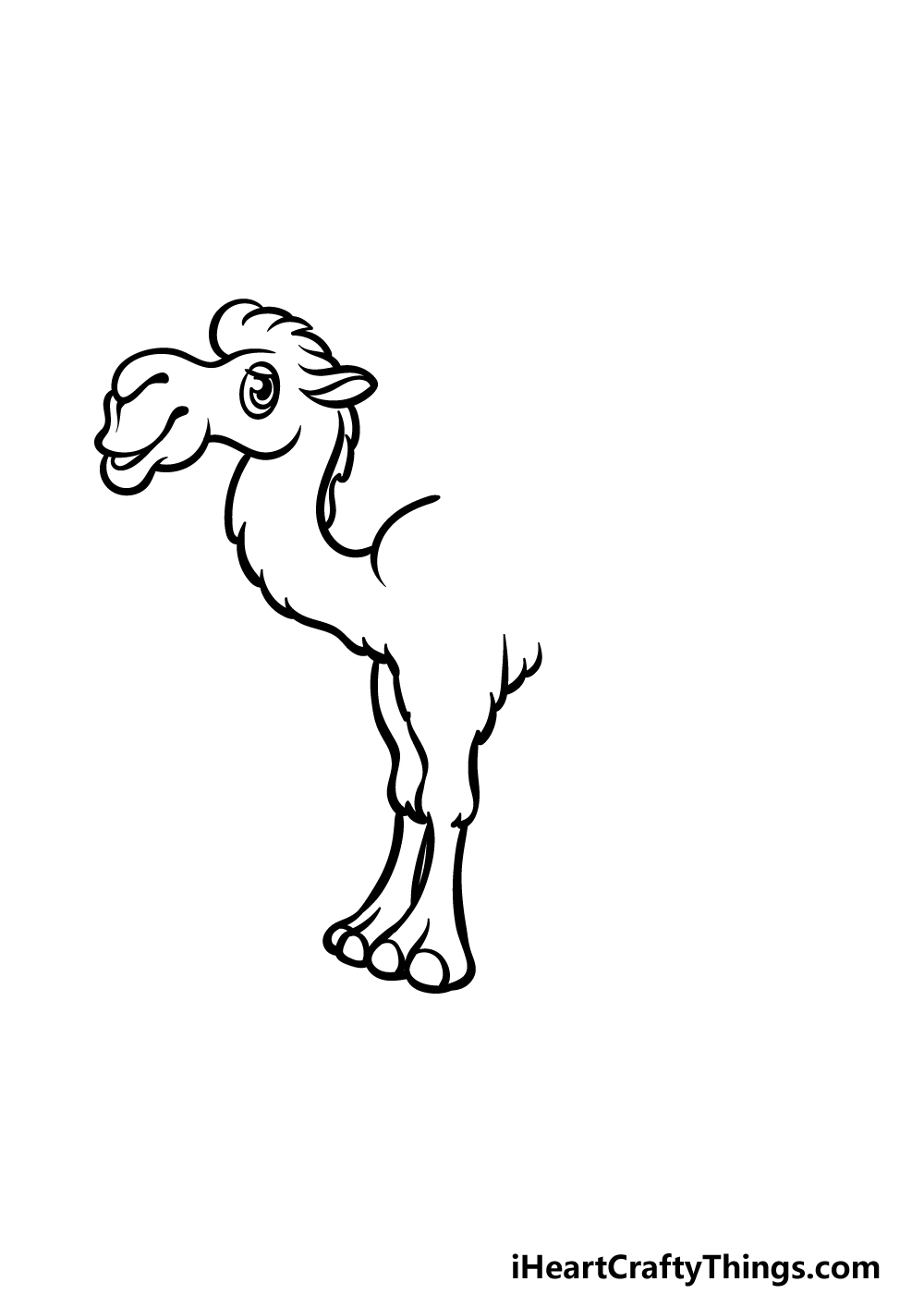 how to draw a cartoon camel step 3