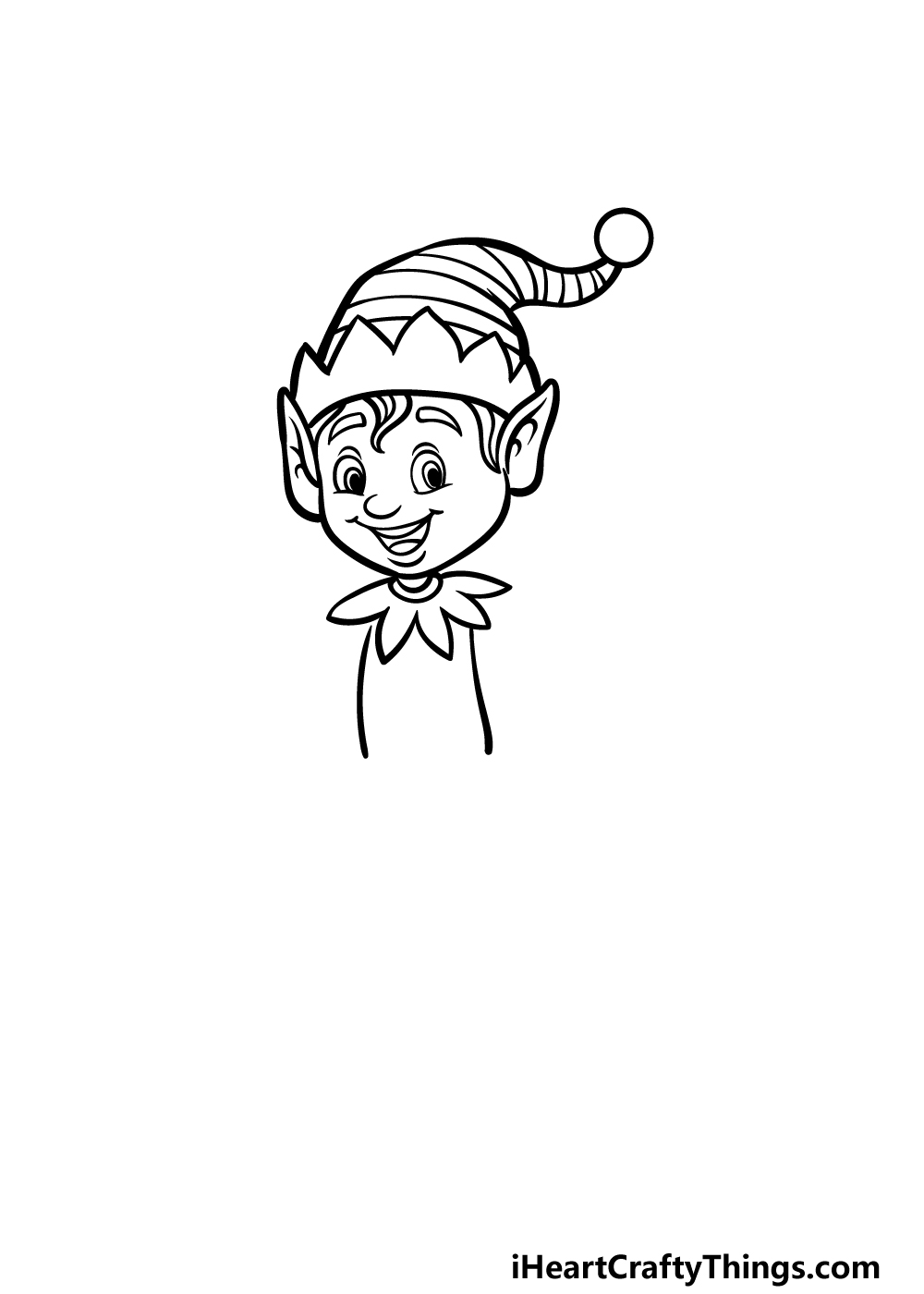 how to draw a cartoon elf step 3