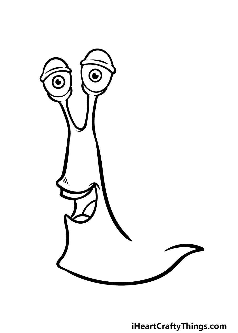 how to draw a cartoon snail step 3