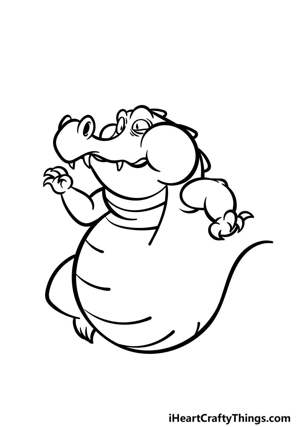 how to draw a cartoon crocodile step 3