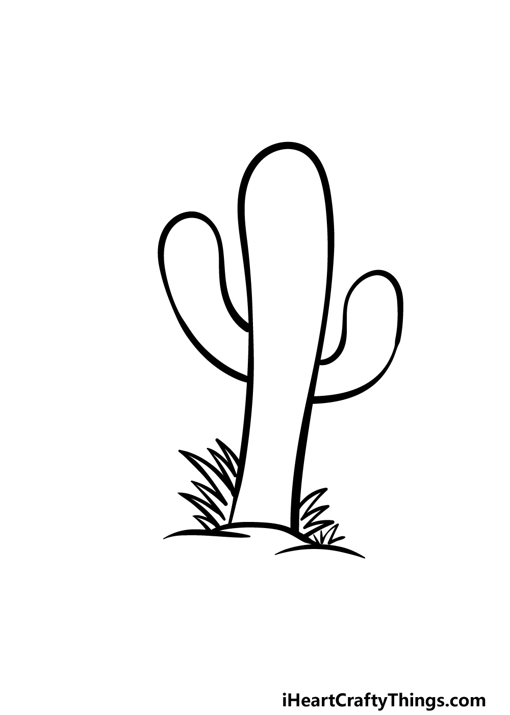 how to draw a cartoon cactus step 3