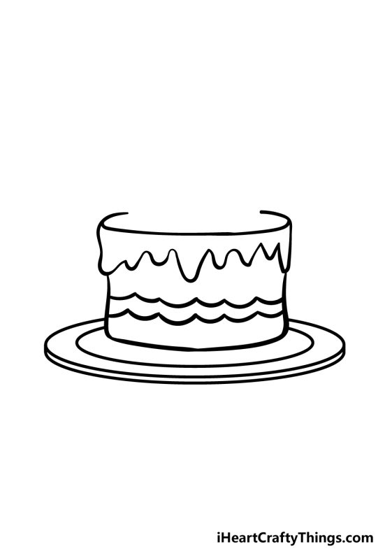 Cartoon Cake Drawing - How To Draw A Cartoon Cake Step By Step