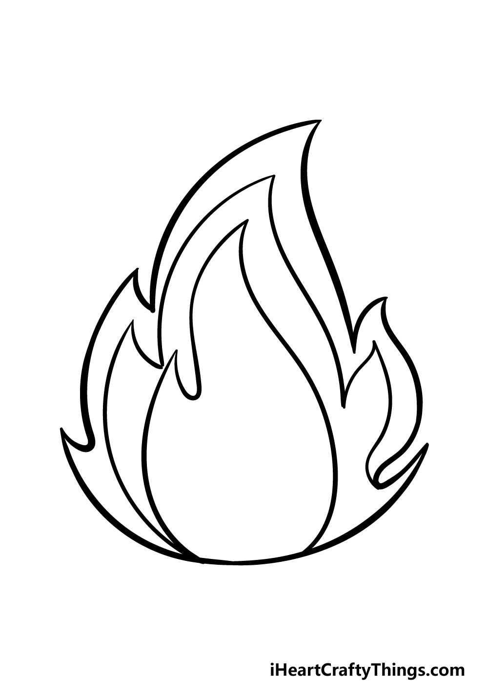 how to draw a cartoon flame step 4