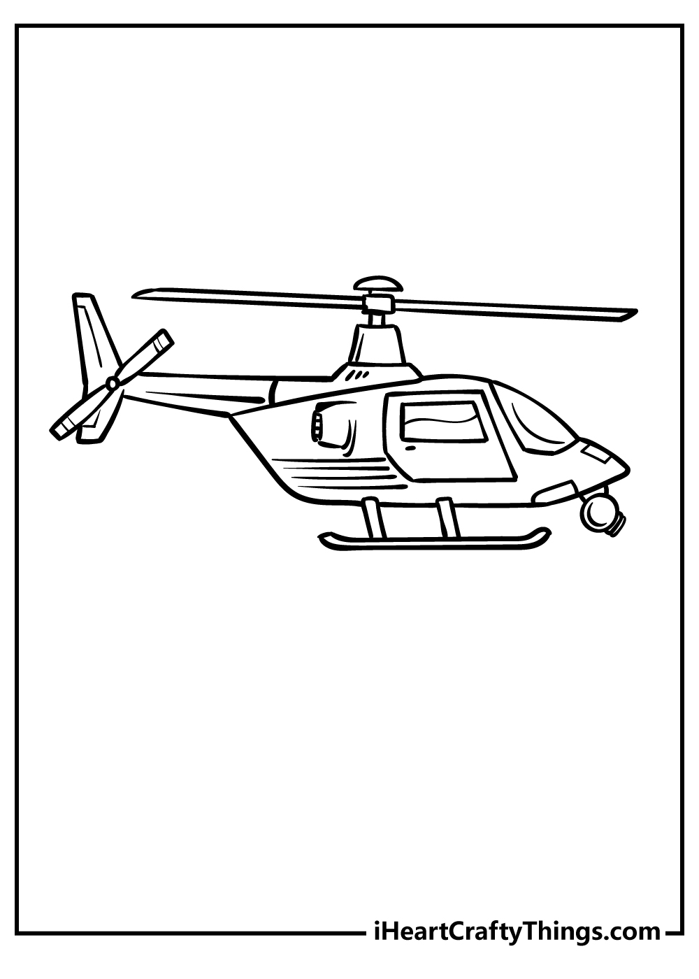 Helicopter Coloring Pages for preschoolers free printable
