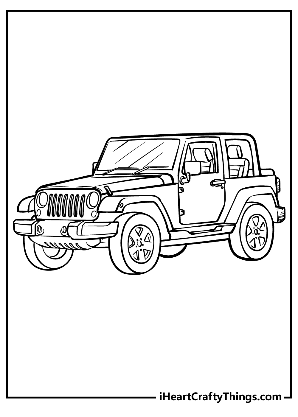 Jeep Coloring Pages for preschoolers free printable