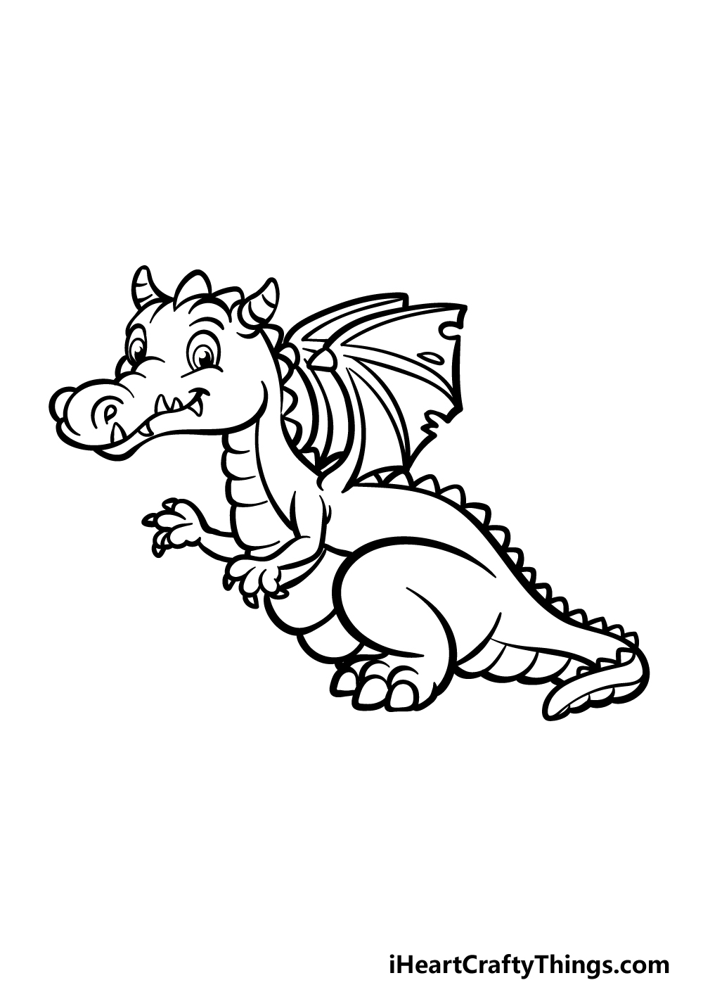 how to draw a cartoon dragon step 4