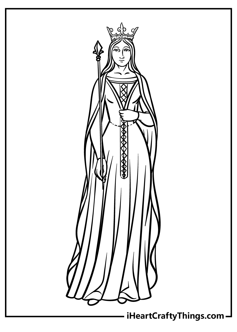 Queen Coloring Pages for preschoolers free printable