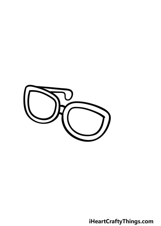 Cartoon Sunglasses Drawing - How To Draw Cartoon Sunglasses Step By Step