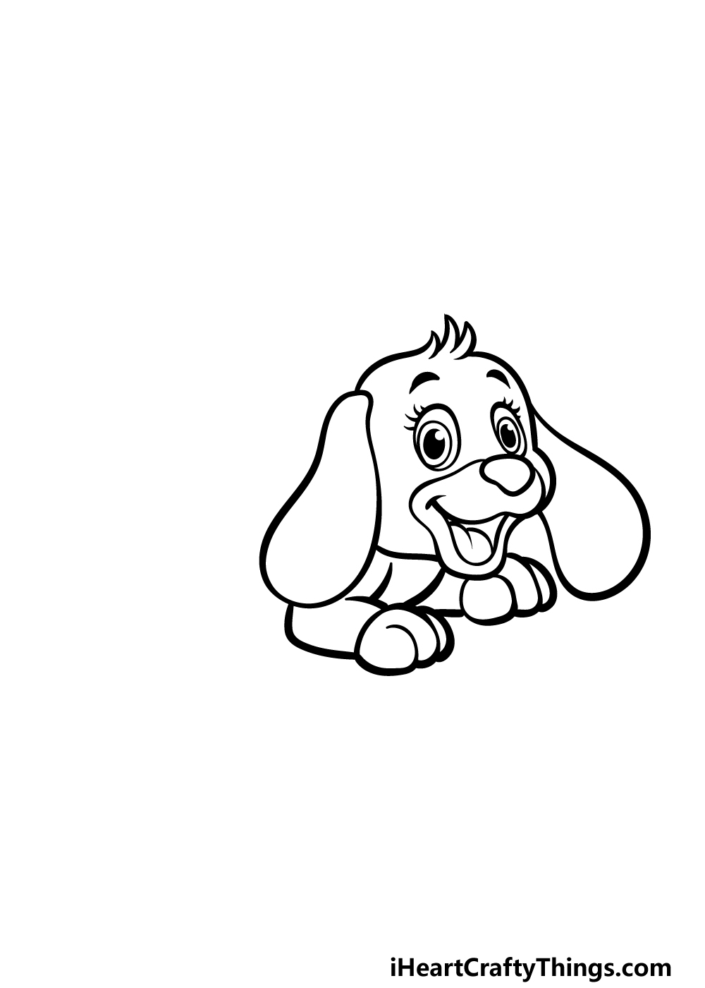 how to draw a cartoon puppy step 4