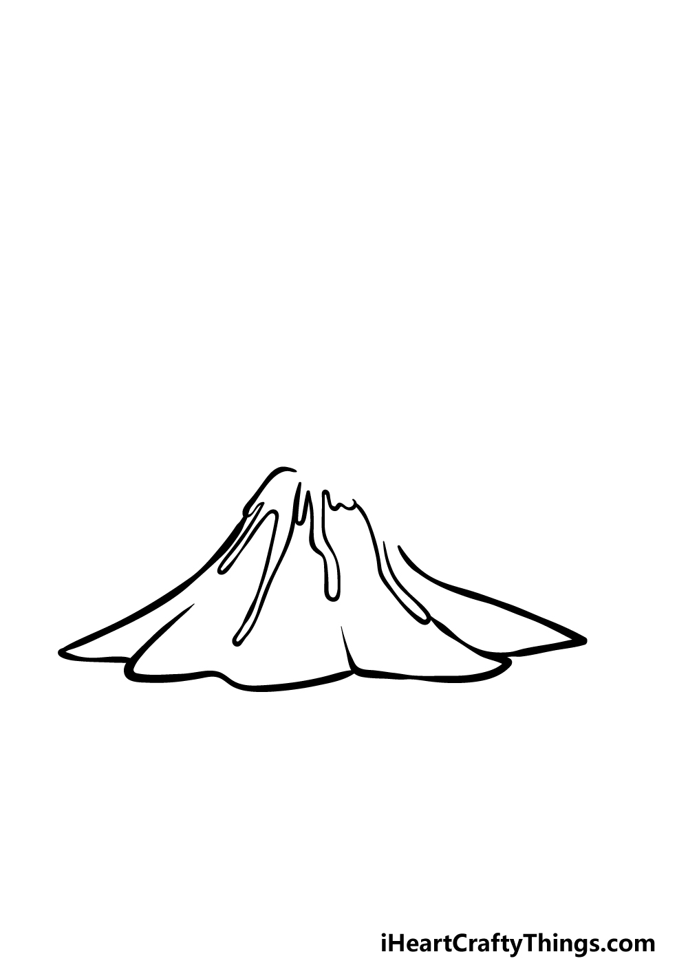 how to draw a cartoon volcano step 4