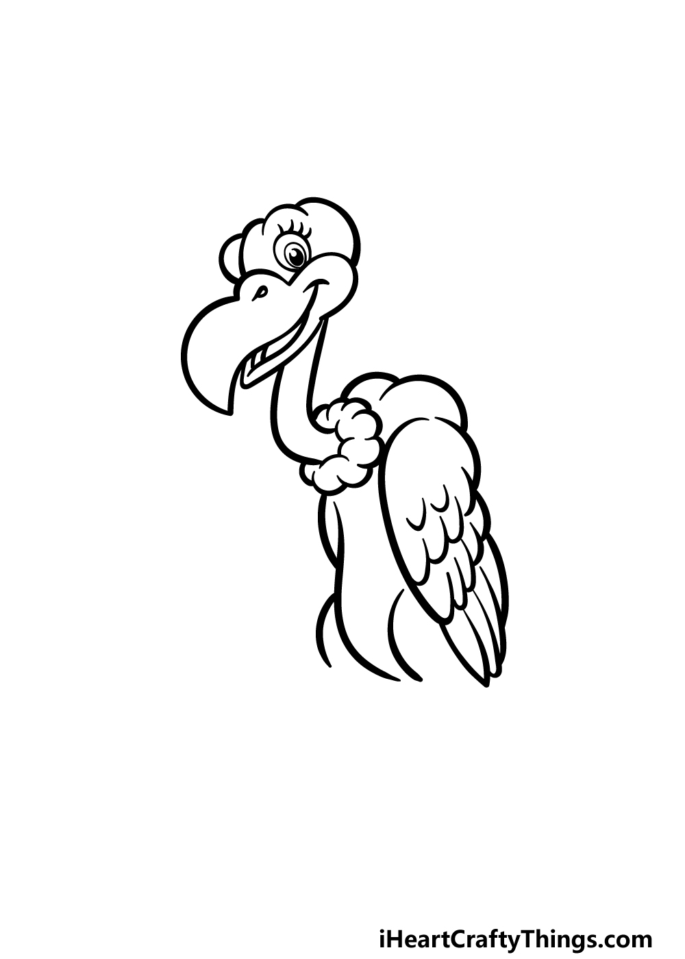 how to draw a cartoon vulture step 4