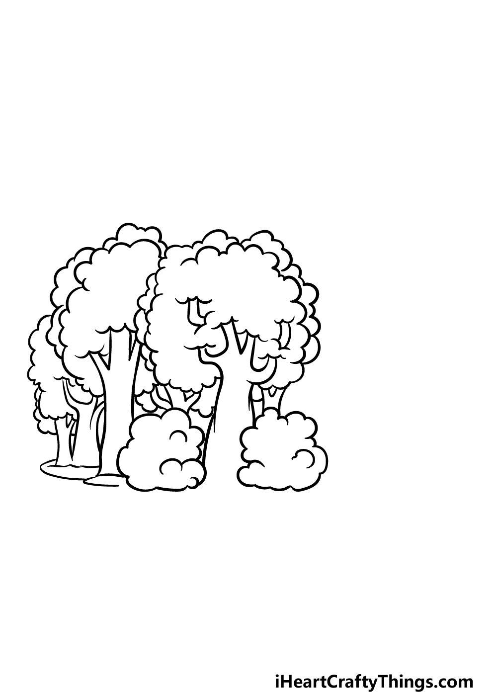 how to draw a cartoon forest step 4
