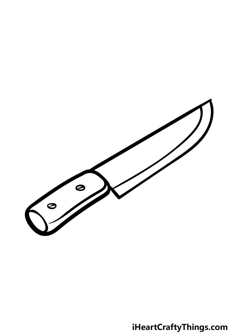 how to draw a cartoon knife step 4