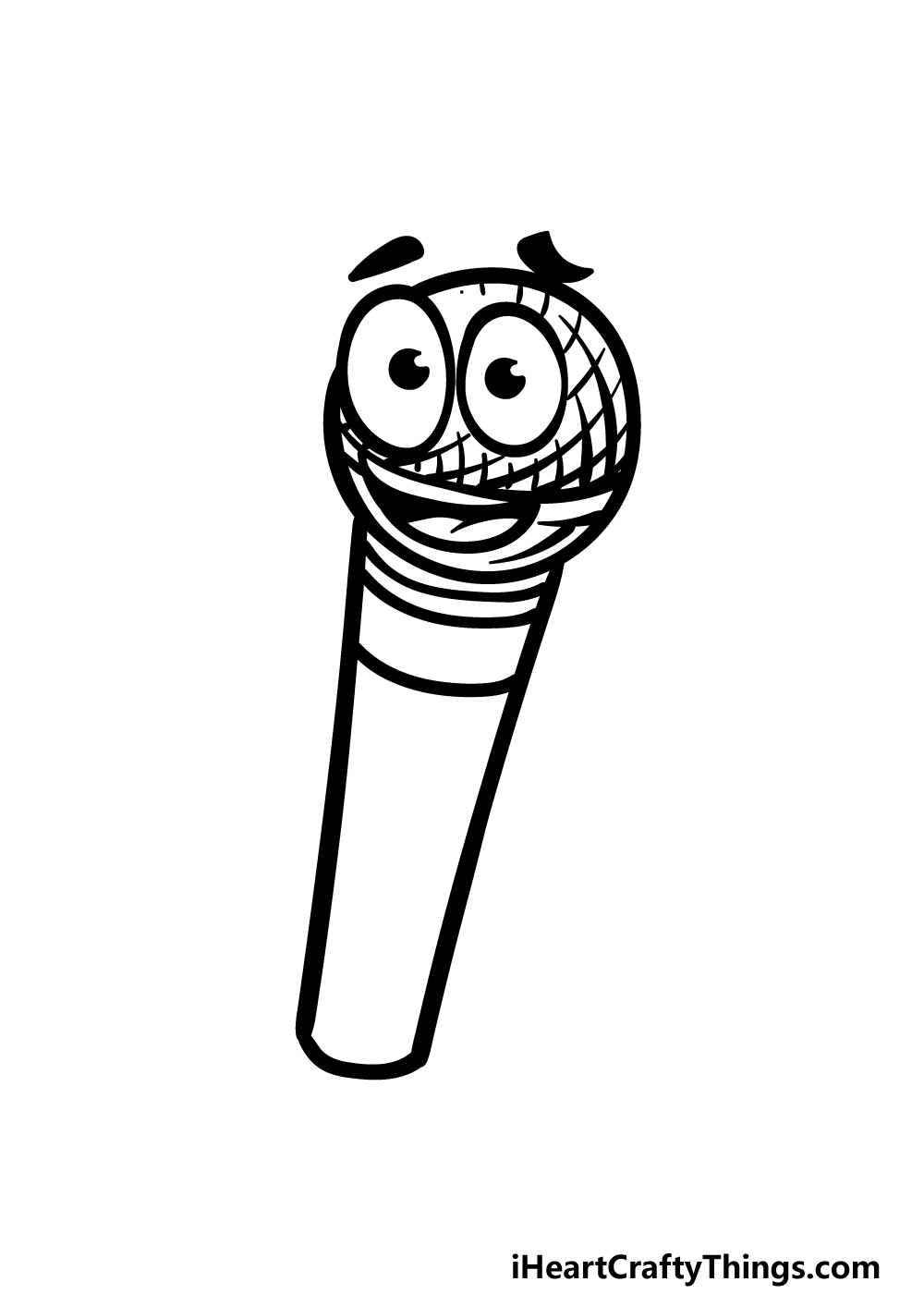 how to draw a cartoon microphone step 4