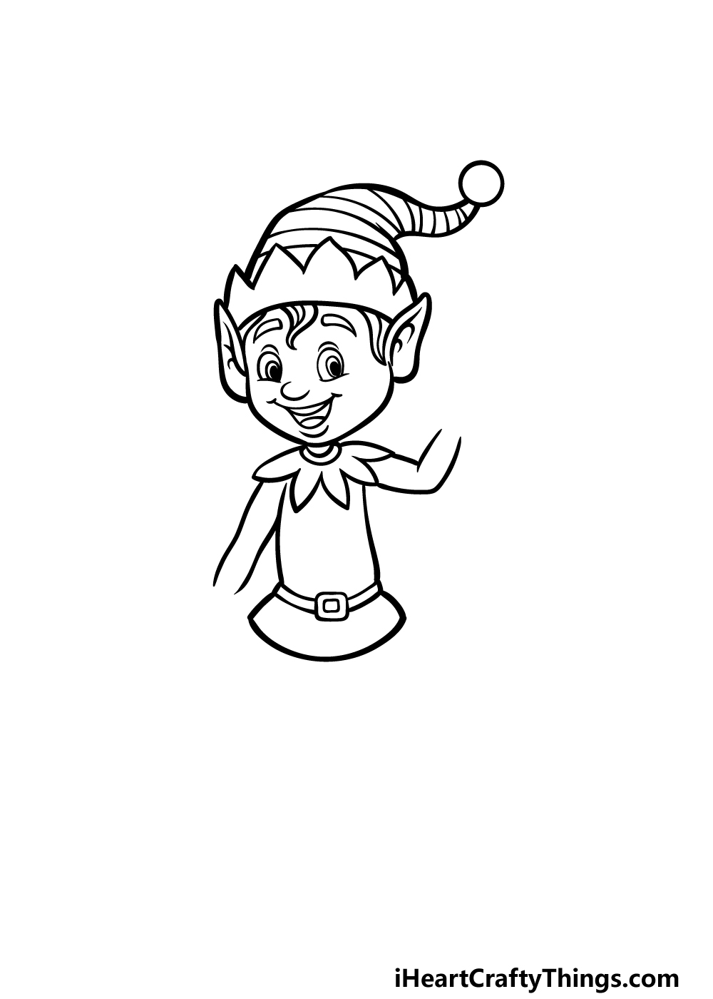 Cartoon Elf Drawing - How To Draw A Cartoon Elf Step By Step