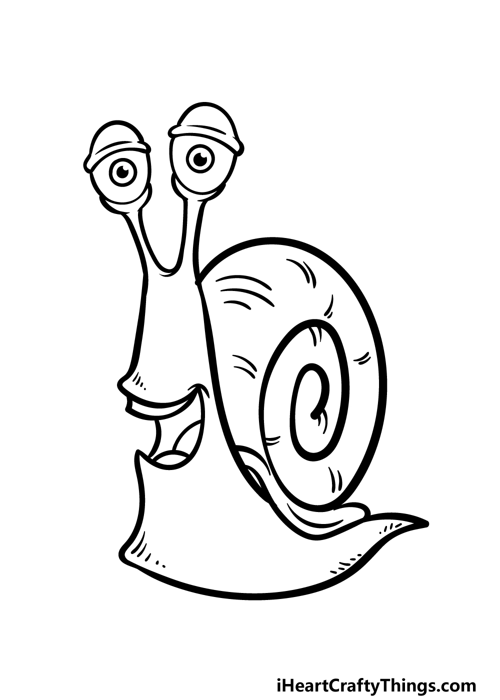 how to draw a cartoon snail step 4