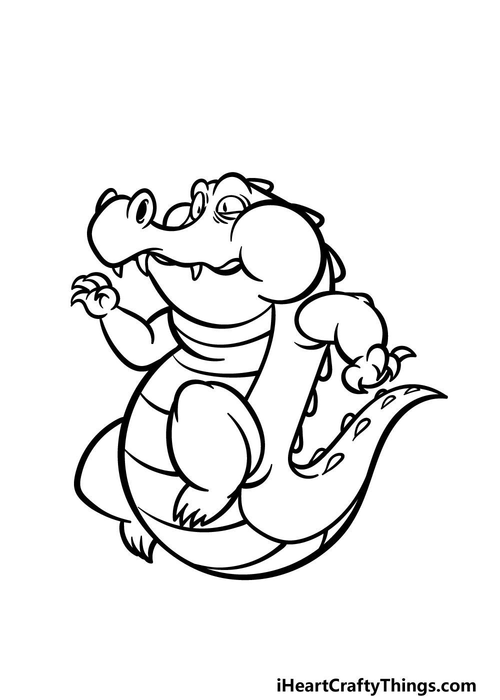 how to draw a cartoon crocodile step 4