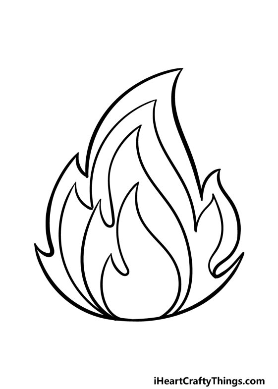 Cartoon Flame Drawing - How To Draw A Cartoon Flame Step By Step