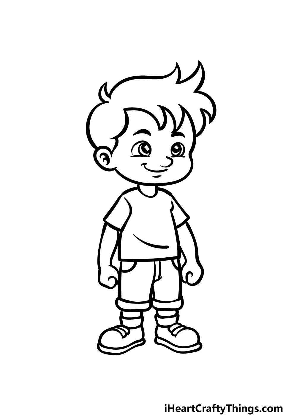 how to draw a cartoon boy step 5