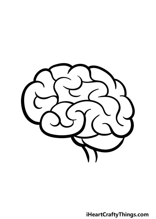 Cartoon Brain Drawing - How To Draw A Cartoon Brain Step By Step